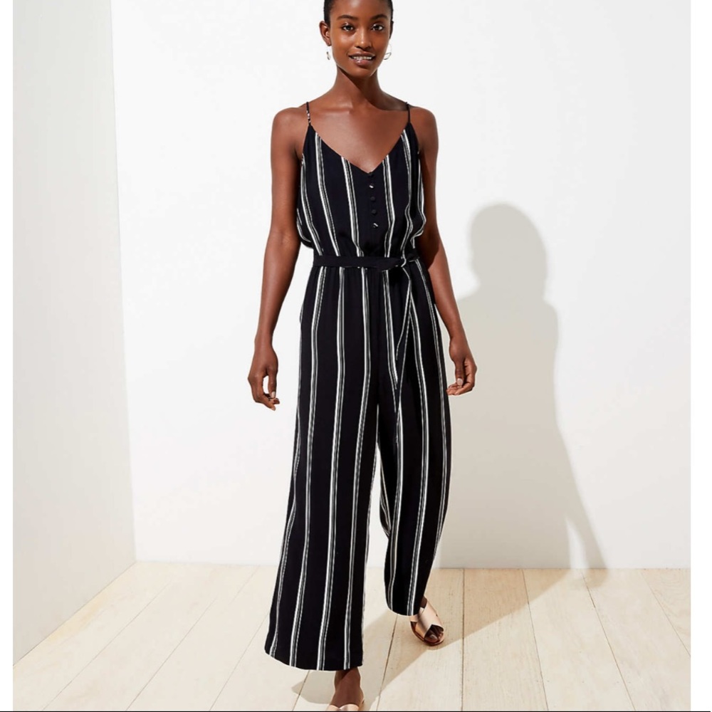 Loft Striped Jumpsuit